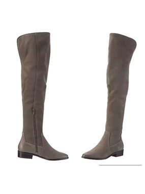 Aldo gray faux suede knee high over the knee flat boots Sz 7.5 low heel